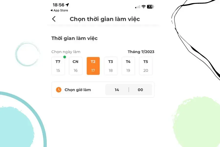 Xác nhận ngày và giờ đặt lịch