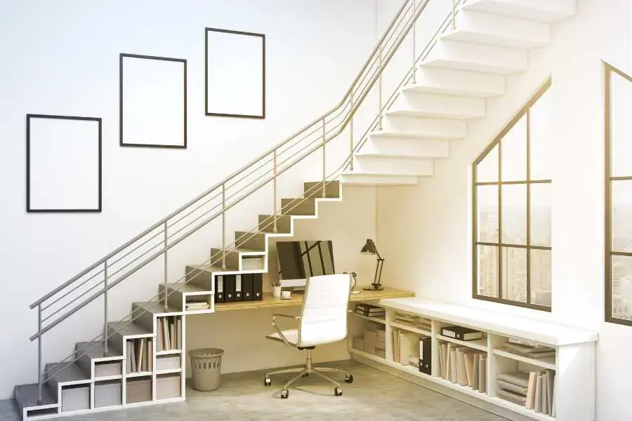 Trang trí gầm cầu thang thành nơi đọc sách