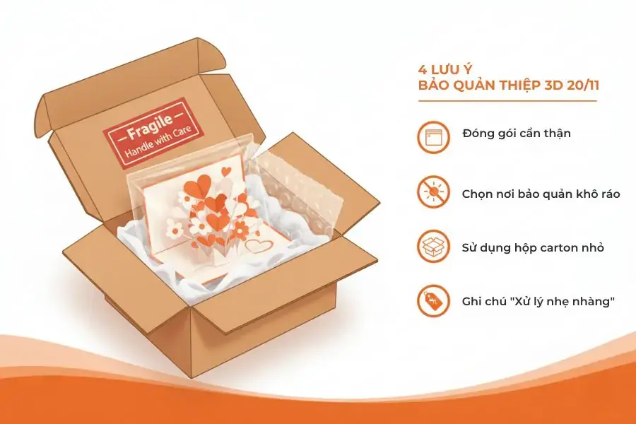 Hãy lưu ý cách bảo quản để tấm thiệp được đẹp bền nhé!