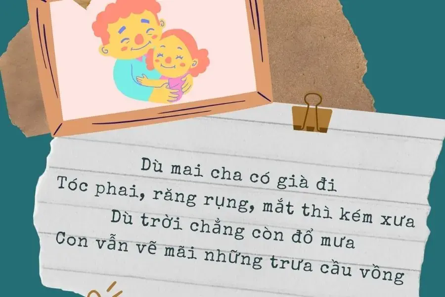 Câu thơ ấm áp, ghi nhớ lòng biết ơn của con gửi đến Cha
