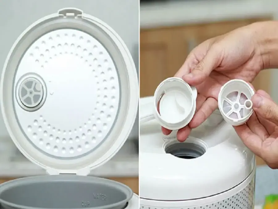 Tháo rời và vệ sinh cẩn thận van thoát hơi của nồi cơm điện tử