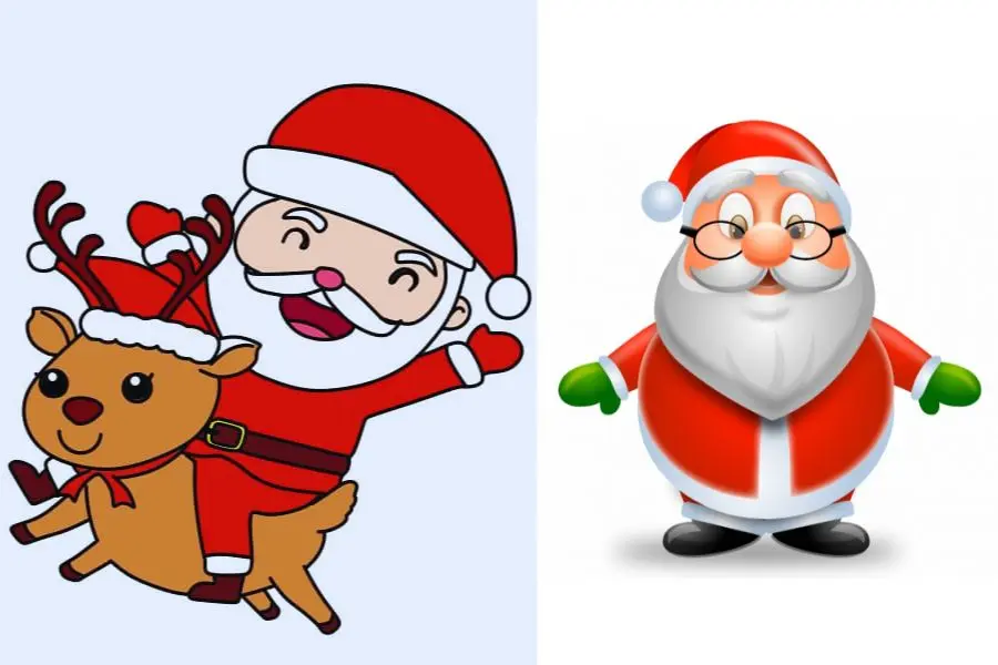Ông già Noel cưỡi con tuần lộc.