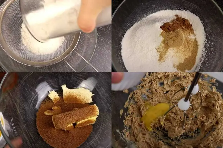 Rây bột mì cho thật mịn.