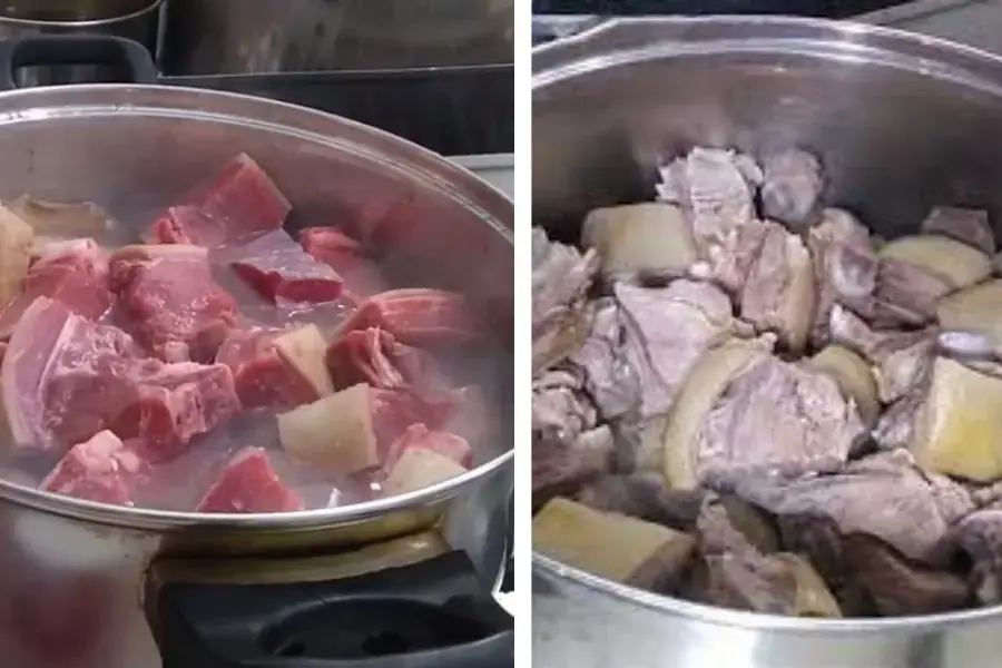 Cho toàn bộ xương thịt vào nấu lẩu
