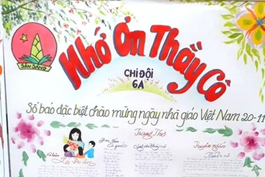 Chủ đề đầu báo tường Nhớ ơn thầy cô