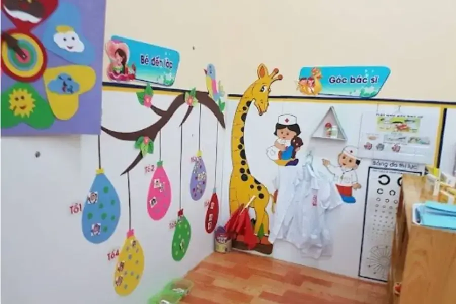 Trang trí góc mầm non mới nhất với góc hướng nghiệp nhập vai
