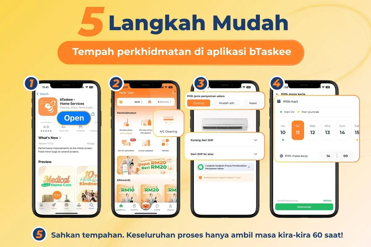5 easy steps to book bTaskee services