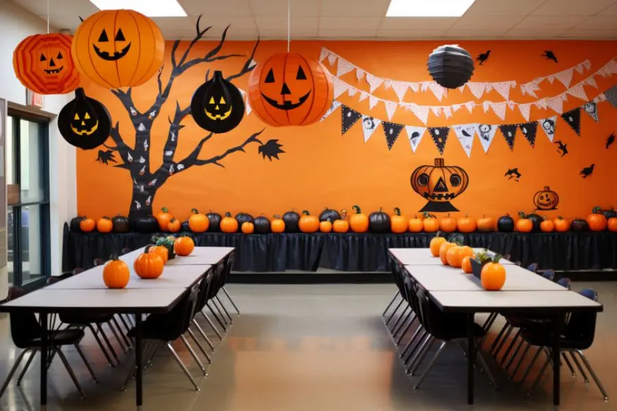 Một mẫu trang trí Halloween mầm non khác.