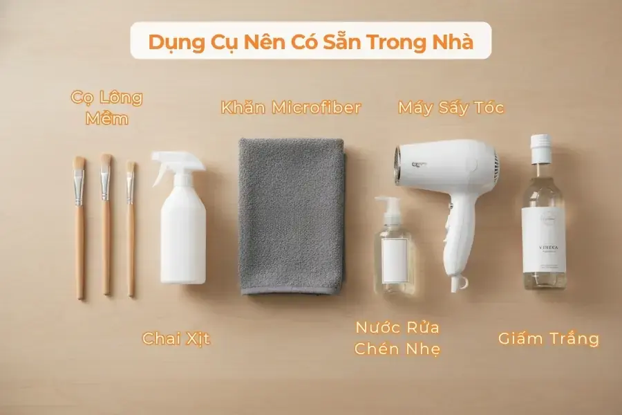 Dụng cụ nên có sẵn trong nhà.