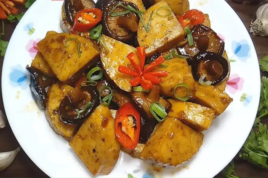 Chả chay rim ngũ vị.