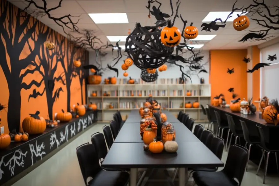 Tông màu cam-đen đặc trưng của lễ hội Halloween.