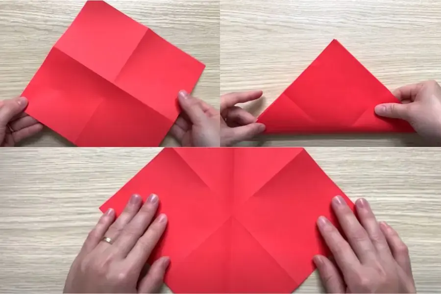 Tạo hình nếp gấp hình chữ X.