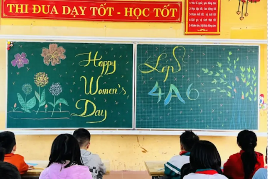 Mẫu trang trí bảng 8/3 đẹp, số 17.