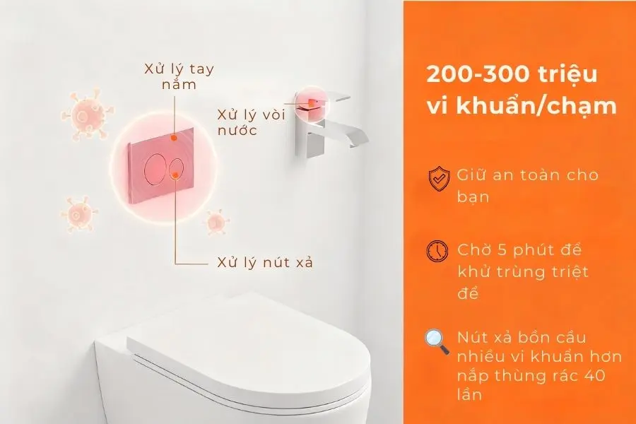 Khử trùng triệt để các vị trí thường xuyên tiếp xúc tay.