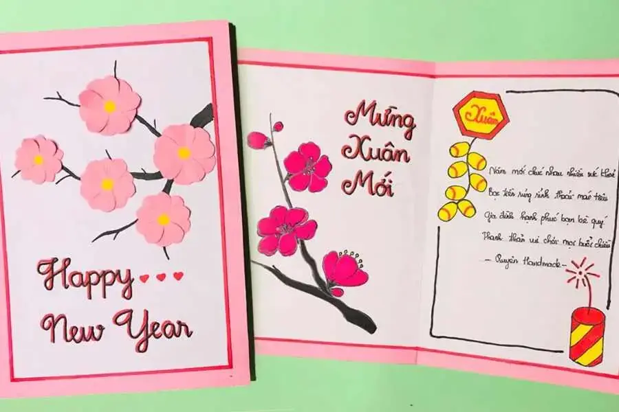 Thiệp mừng năm mới dành tặng cho những người thân yêu rất đẹp mắt.