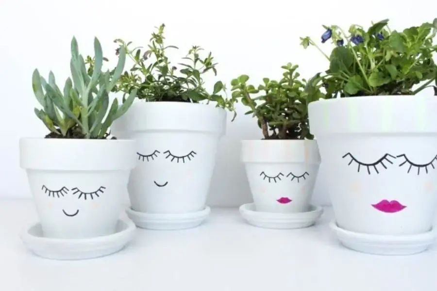 Ý tưởng vẽ các hình ngộ nghĩnh và rất đáng yêu lên chậu cây