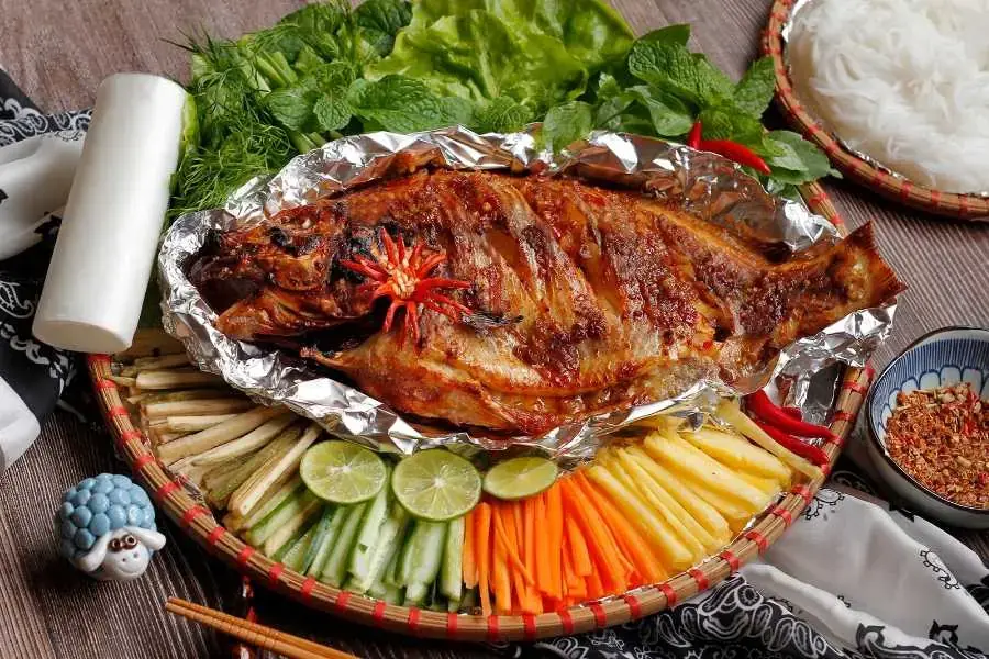 Món cá vược nướng dân giã, bình dị