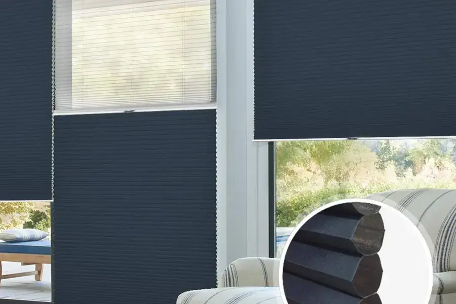 Rèm tổ ong có cấu tạo bởi các ô lục giác xếp chồng lên nhau