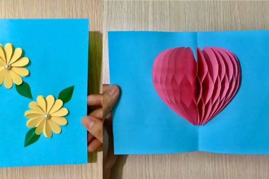 Mẫu thiệp hình trái tim 3d đẹp số 9.