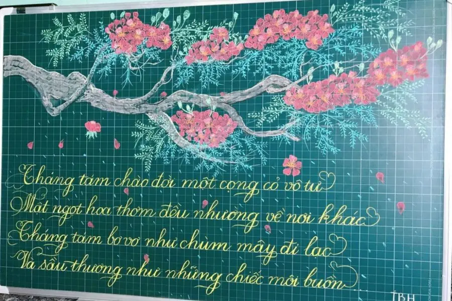 Mẫu trang trí bảng 8/3 đẹp, số 8.