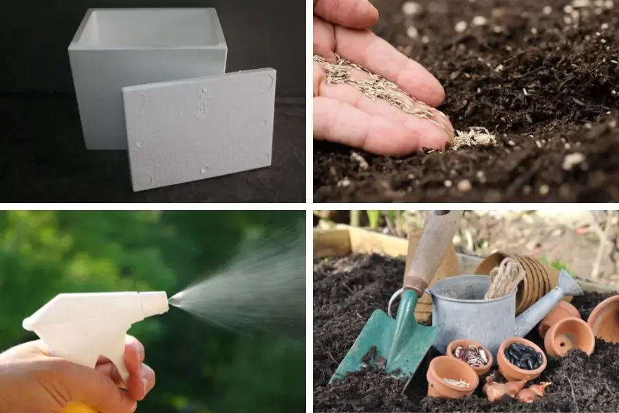 Những dụng cụ cần chuẩn bị để trồng rau trong thùng xốp