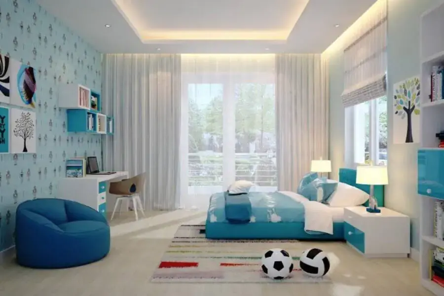 Bố trí ánh sáng tự nhiên giúp phòng của bé thông thoáng và năng động hơn
