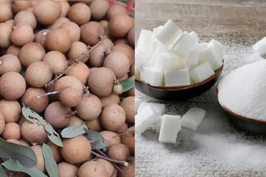Nguyên liệu làm mứt nhãn quế.
