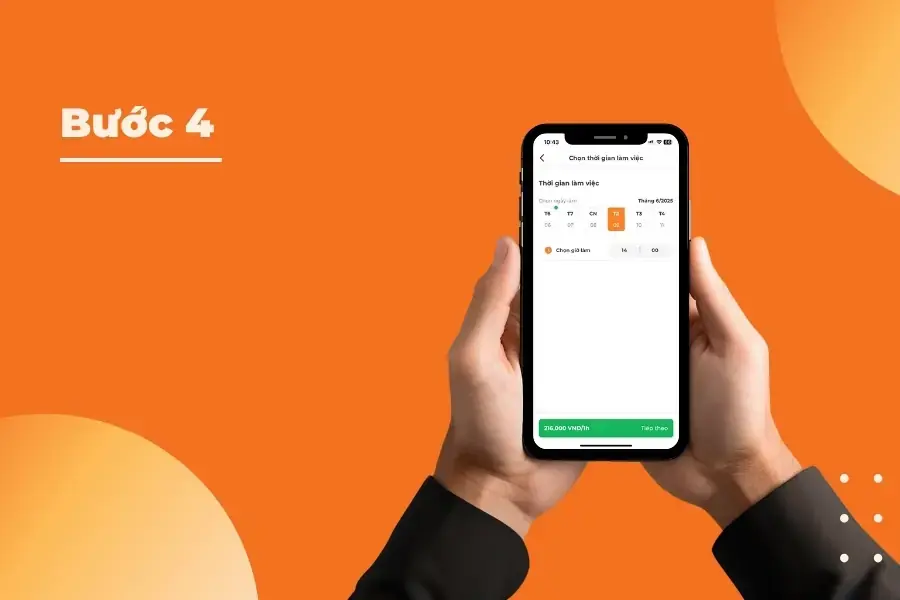 Lựa chọn thời gian thực hiện dịch vụ mong muốn.