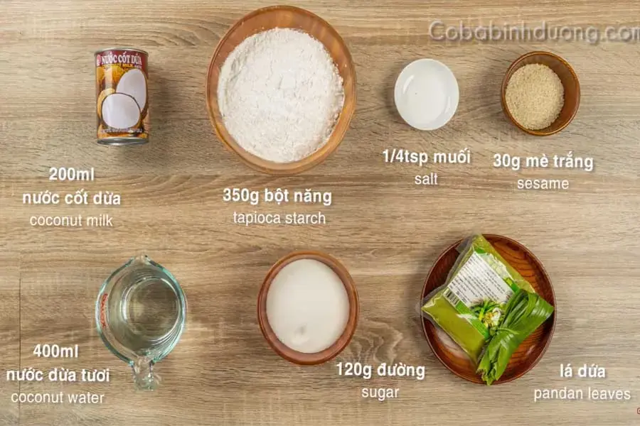 Nguyên liệu nấu chè bột lọc
