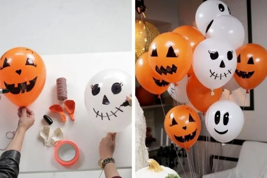Bong bóng ma là một ý tưởng trang trí Halloween lý tưởng.