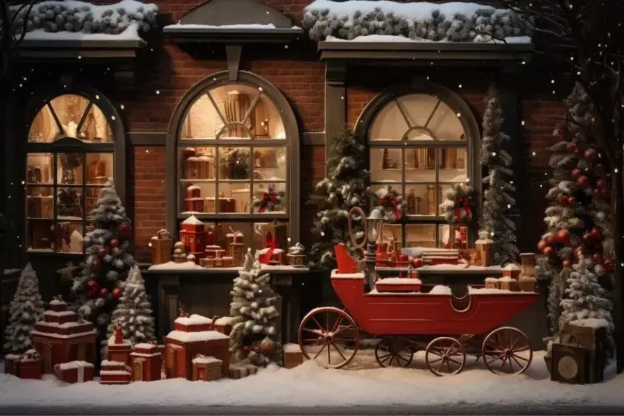 Một cửa hàng decor Noel ngoài trời độc đáo, sáng tạo.