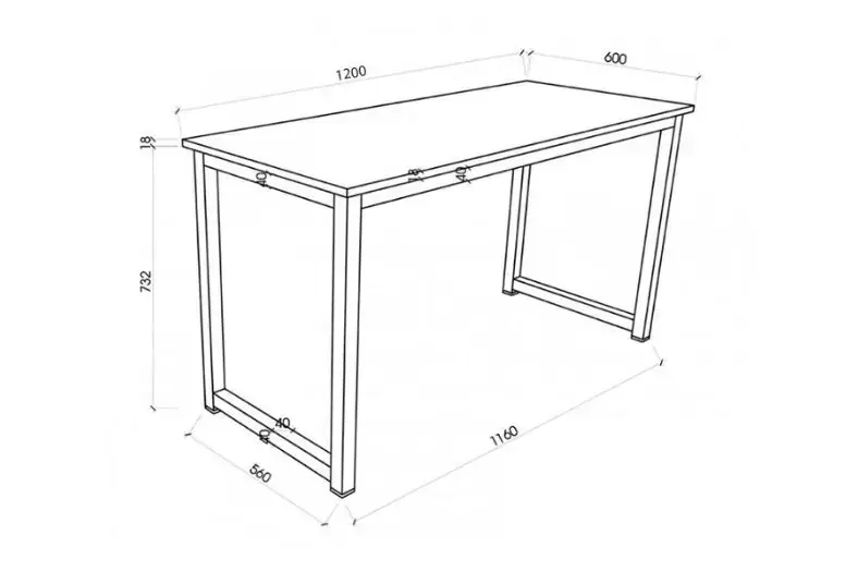 Bàn làm việc nhân viên phổ biến với kích thước là 120x60x75cm
