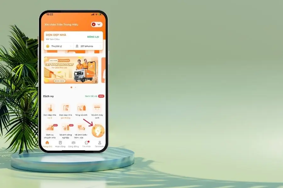 Biểu tượng số 9 được popup ngay trên màn hình trang chủ ứng dụng.