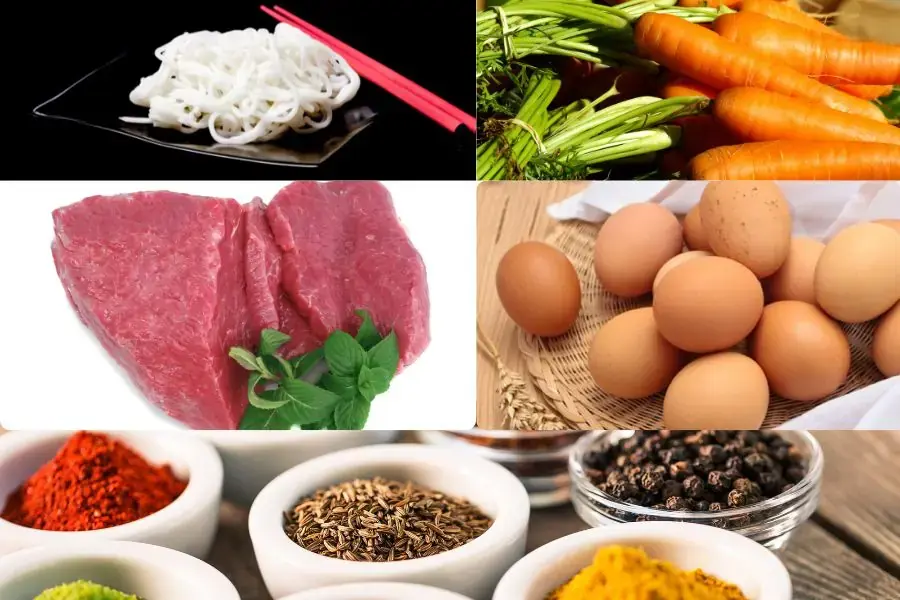 Nguyên liệu cần thiết cho món phở xào thịt bò
