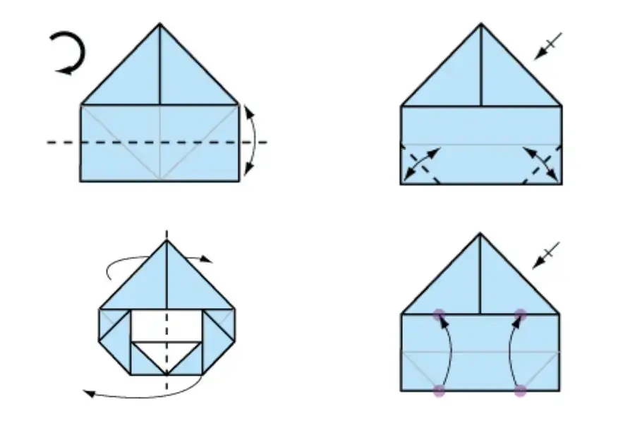Tạo nếp gấp cho khung hộp.