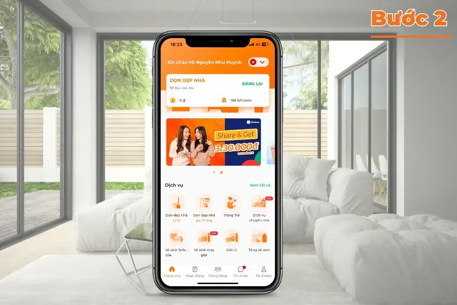 Chọn dịch vụ vệ sinh máy lạnh trên ứng dụng bTaskee.