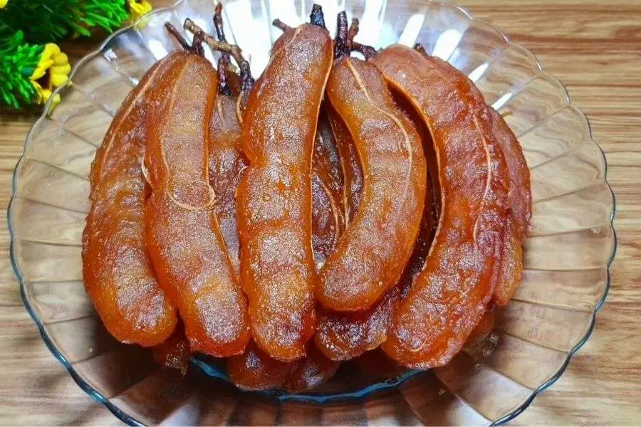 Thành phẩm món mứt me dẻ0