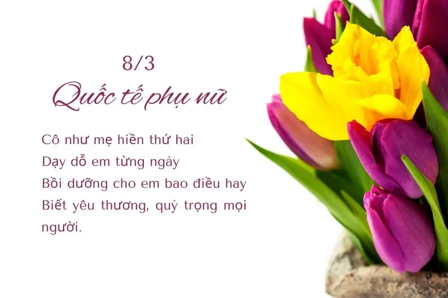 Lời chúc 8/3 cho cô giáo thông qua những bài hát và vần thơ.