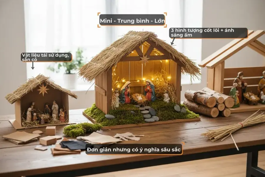 Có nhiều phong cách hang đá giáng sinh bạn có thể lựa chọn.