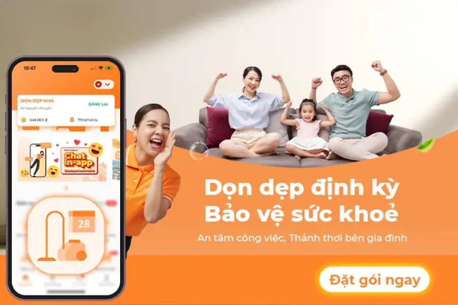 Mọi thao tác được thực hiện hoàn toàn trên app, đặt lịch mọi lúc mọi nơi.