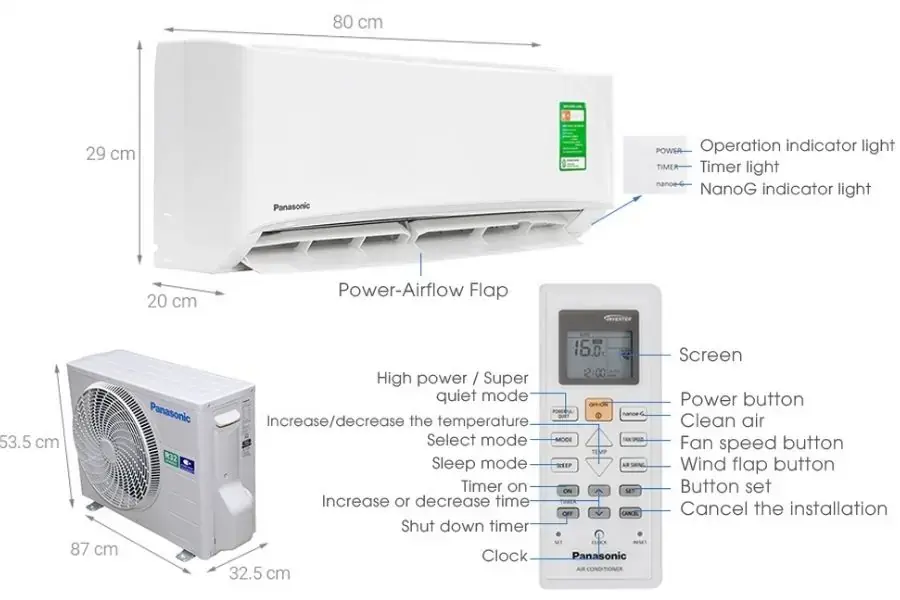 Các chế độ của điều khiển máy lạnh Panasonic