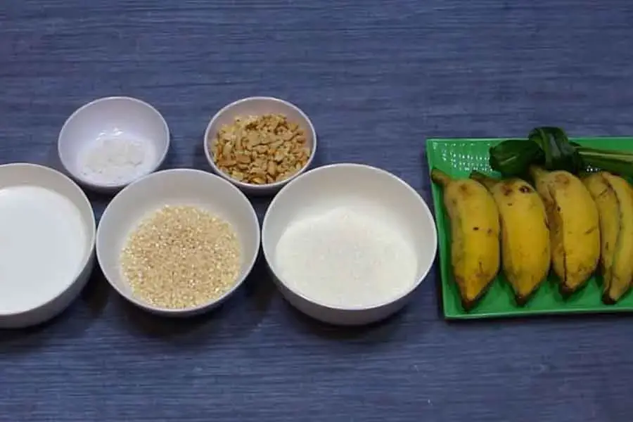 Nguyên liệu nấu chè chuối bột báng