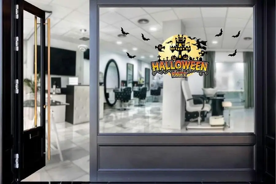 Hình decal dán kính chủ đề Halloween