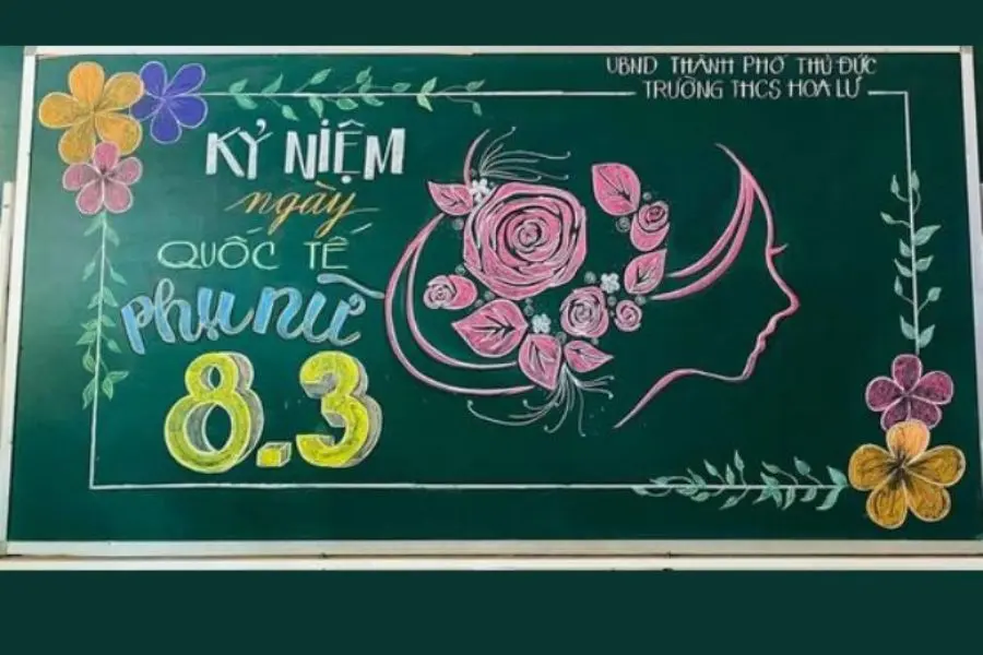 Mẫu trang trí bảng 8/3 đẹp, số 19.