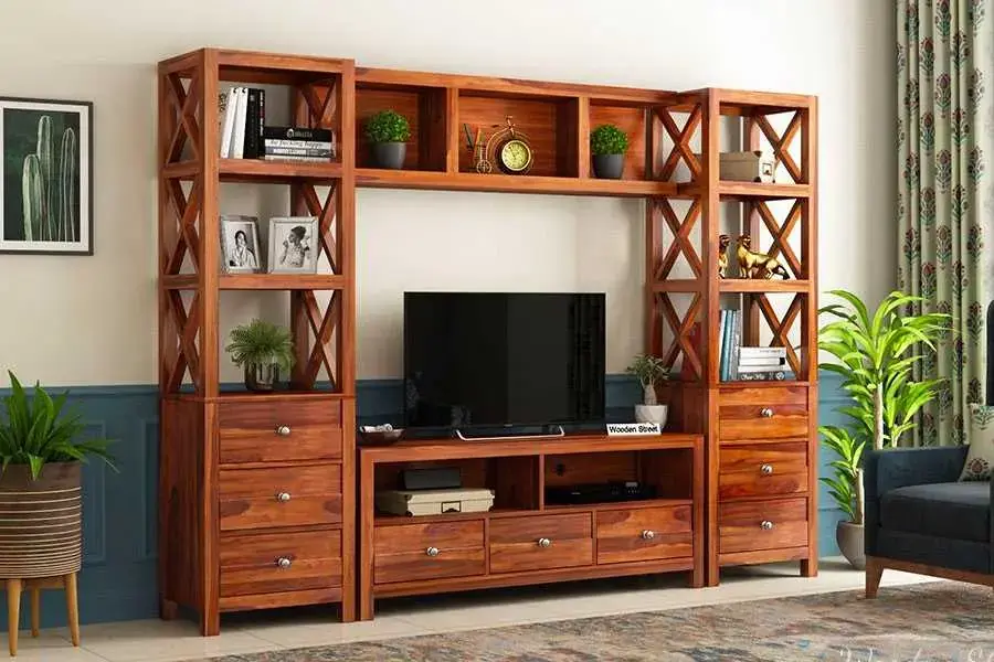 Mẫu kích thước kệ tivi phong cách cổ điển, tân cổ điển đa ngăn
