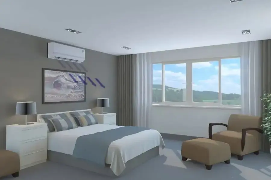 Đặt máy lạnh ở đầu giường ngủ có thể gây bệnh cảm, viêm mũi (Hình ảnh: Airconco)