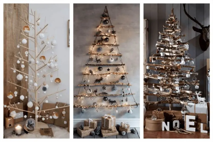 Trang trí noel mới lại với cây khô
