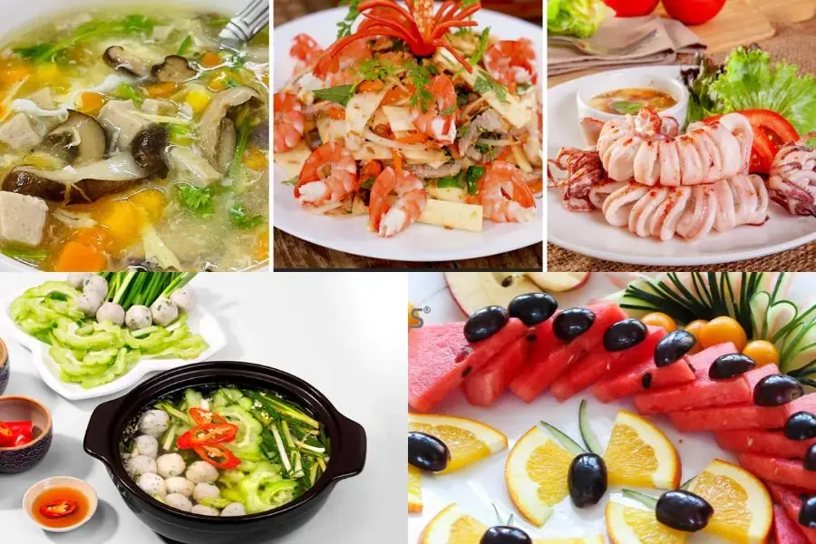 Thực đơn kết hợp hài hòa và hợp lý giữa các món ăn 