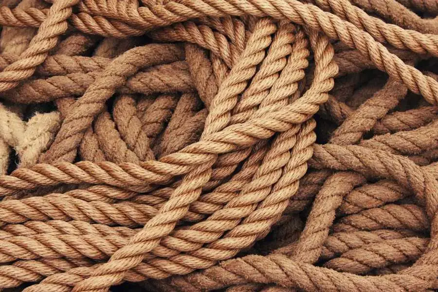 Sử dụng dây thừng để gắn các bông hoa giấy