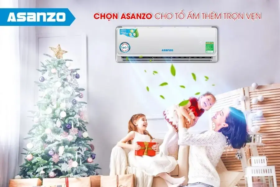 Điều hòa Asanzo có thiết kế hiện đại nhỏ gọn.